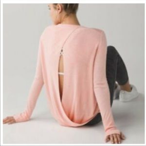 LULULEMON open back lightweight BRING IT BACKBEND SWEATER CASHMERE pink …